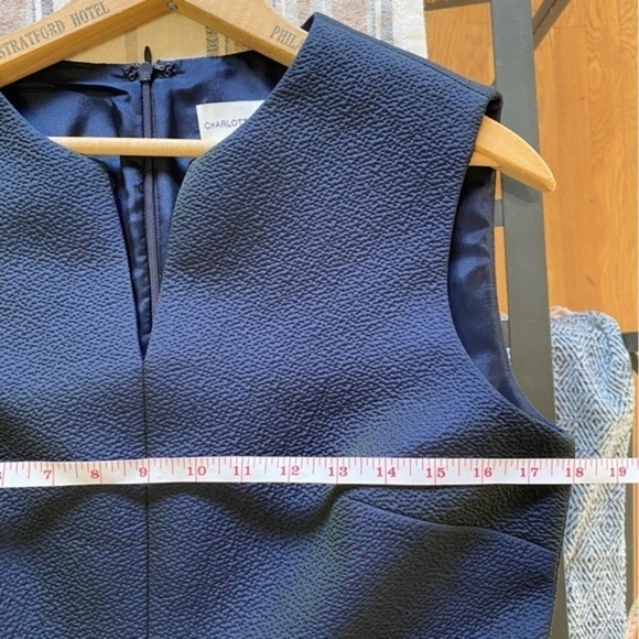 Charlotte Brody Blue Green Iridescent Pebbled Sleeveless Drop Waist Dress - Picture 11 of 15